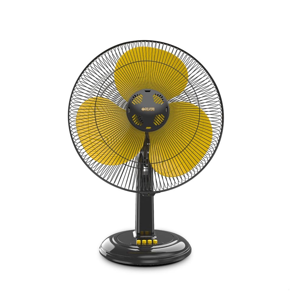 Polycab Aery 400 mm Table Fan Aery Black YellowHeavy Duty Polycarbonate